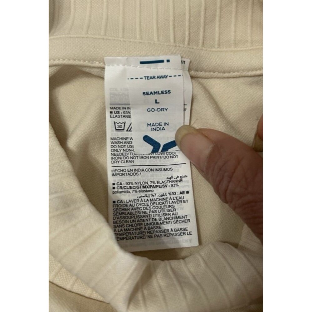 Old Navy Womens Seamless Crop Ivory Performance Go Dry Activewear Top L - Picture 11 of 13
